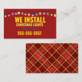 Kerst Licht installatie Visitekaartjes (Voorkant / Achterkant)