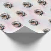 Kerst licht Lijst gepersonaliseerde foto Cadeaupapier (Hoek)