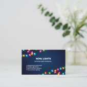 🦌 Kerst Licht Vakantieverlichting Aangepaste QR Visitekaartje (Staand voorkant)