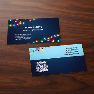 🦌 Kerst Licht Vakantieverlichting Aangepaste QR Visitekaartje