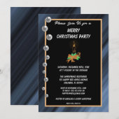 Kerst Licht & Zilveren Marbles Kerstmis Kaart (Voorkant / Achterkant)