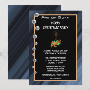 Kerst Licht & Zilveren Marbles Kerstmis Kaart