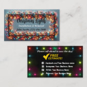 Kerst Lichten Installatie Visitekaartjes (Voorkant / Achterkant)