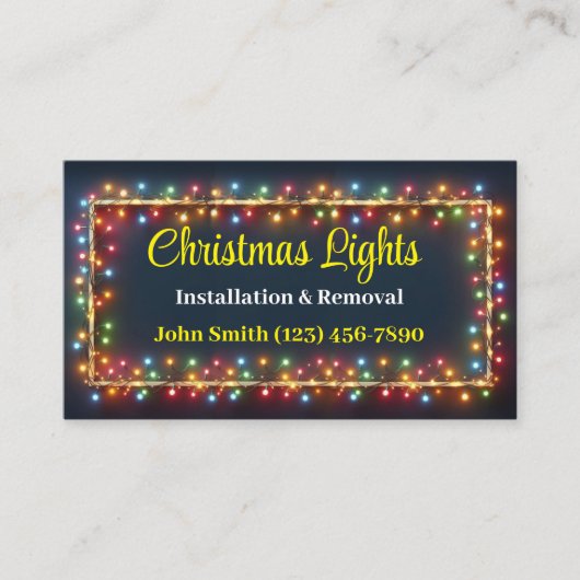 Kerst Lichten Installatie Visitekaartjes (Voorkant)