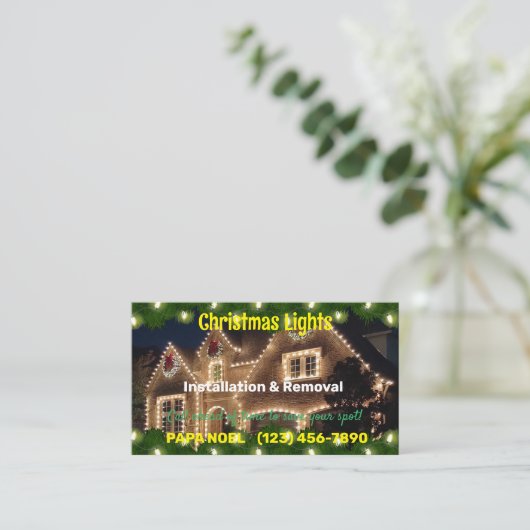 Kerst Lichten Installatie Visitekaartjes (Staand voorkant)