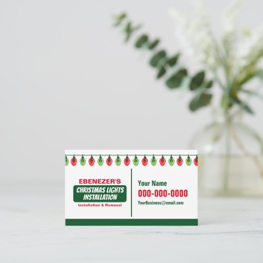 Kerst Lichten Installatie Visitekaartjes (Staand voorkant)