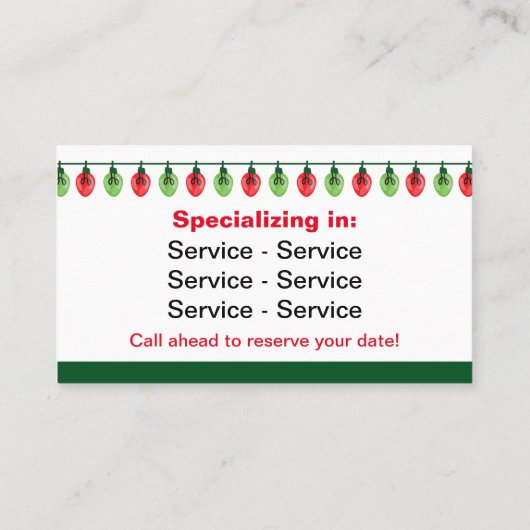 Kerst Lichten Installatie Visitekaartjes (Achterkant)