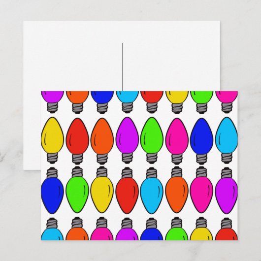 Kerst Lichtjes Patroon Briefkaart (Voorkant / Achterkant)