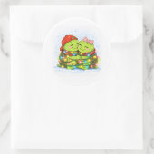 Kerst Lichtjes Plezier Ronde Sticker (Tas)