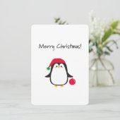 Kerst lief pinguïn - feestdagenkaart (Staand voorkant)