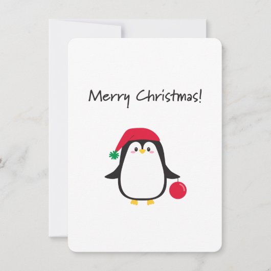 Kerst lief pinguïn - feestdagenkaart (Voorkant)
