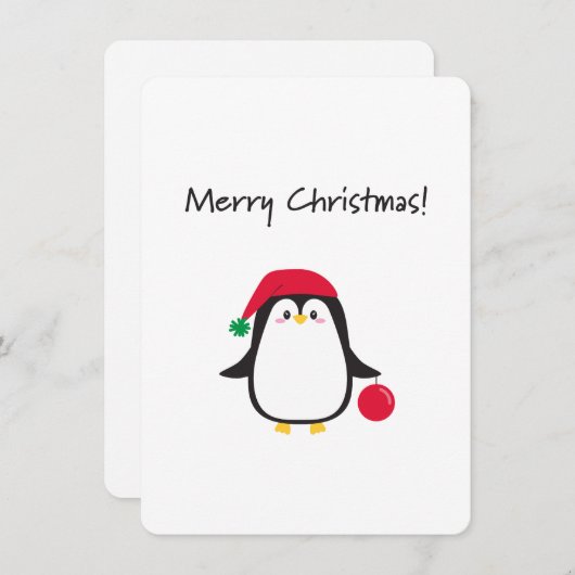 Kerst lief pinguïn - feestdagenkaart (Voorkant / Achterkant)