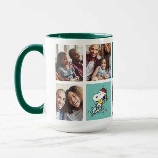 Kerst Liefde en Lichten - Papa Fotocollage Mok (Links)