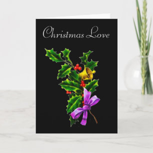 Kerst Liefde Holly Branch Kerst Kaart