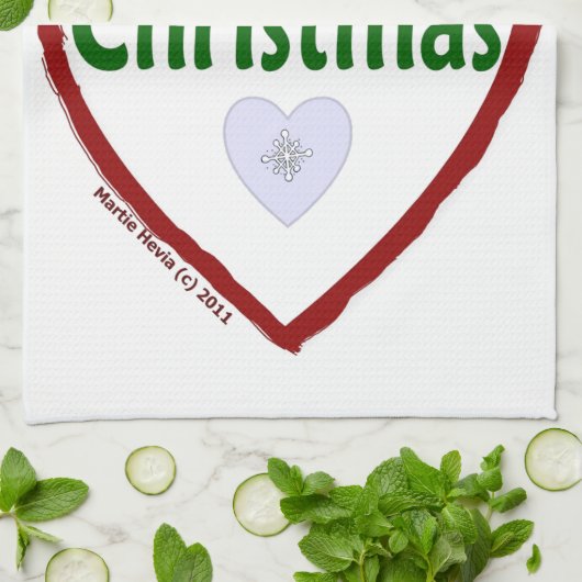 Kerst Liefde Keuken Handdoeken (Gevouwen)