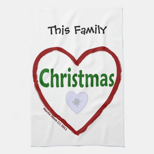 Kerst Liefde Keuken Handdoeken (Verticaal)