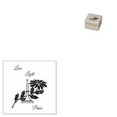 Kerst Liefde Licht Vrede Kaars Rubberstempel (Gestempeld)