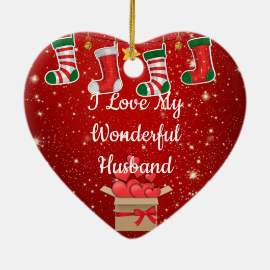 Kerst Liefde Man Keramisch Ornament (Achterkant)