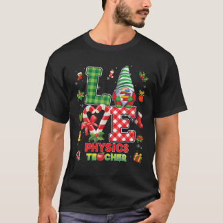 Kerst Liefde Natuurkunde Leraar Gnome Candy Cane U T-shirt