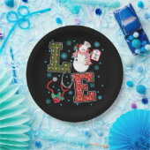 Kerst Liefde Verpleegster Schattige Medische Sneeu Papieren Bordje (Feest)