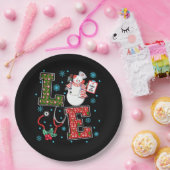 Kerst Liefde Verpleegster Schattige Medische Sneeu Papieren Bordje (Feest)