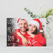 Kerst Liefde Vrede Vreugde Moderne Foto Feestdagenkaart (Staand voorkant)