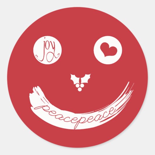 Kerst Liefde Vrede Vreugde Vakantie Sticker (Voorkant)