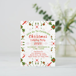 Kerst Lieveheersbeestje Feest Rood Wit Groen Briefkaart