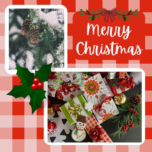 Kerst Lieveheersbeestje Rood, Groen en Wit Cadeaupapier