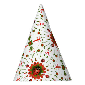 Kerst Lieveheersbeestje Rood Groen Wit Feesthoedjes