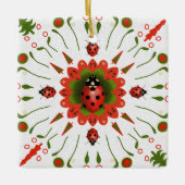 Kerst Lieveheersbeestje Rood Wit Groen Ornament (Voorkant)