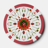 Kerst Lieveheersbeestje Rood Wit Groen Poker Chips (Achterkant)