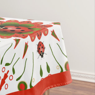 Kerst Lieveheersbeestje Rood Wit Groen Tafelkleed
