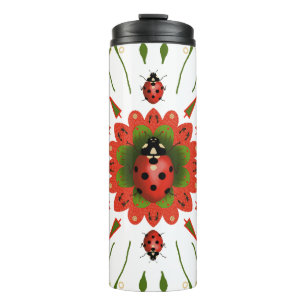Kerst Lieveheersbeestje Rood Wit Groen Thermosbeker