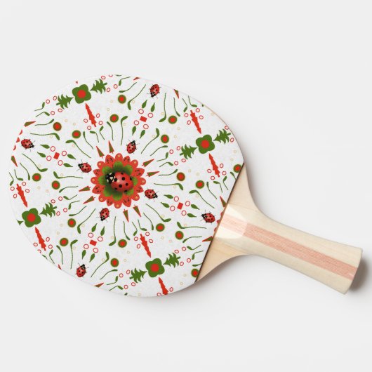 Kerst Lieveheersbeestje Tafeltennisbatje (Zijkant)