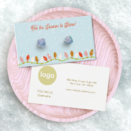 Kerst LIghts Logo Oorbel Display Kaart