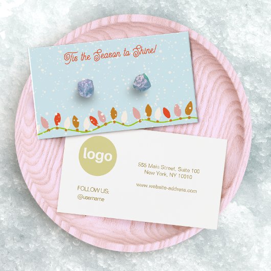 Kerst LIghts Logo Oorbel Display Kaart