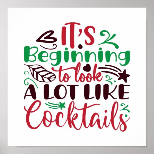 Kerst lijkt op cocktails poster (Voorkant)