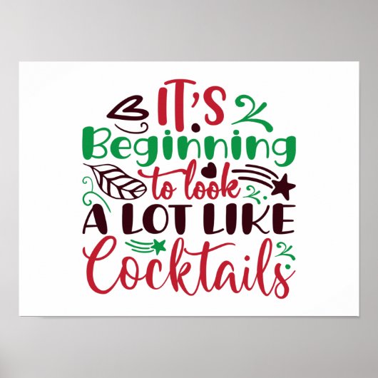Kerst lijkt op cocktails poster (Voorkant)