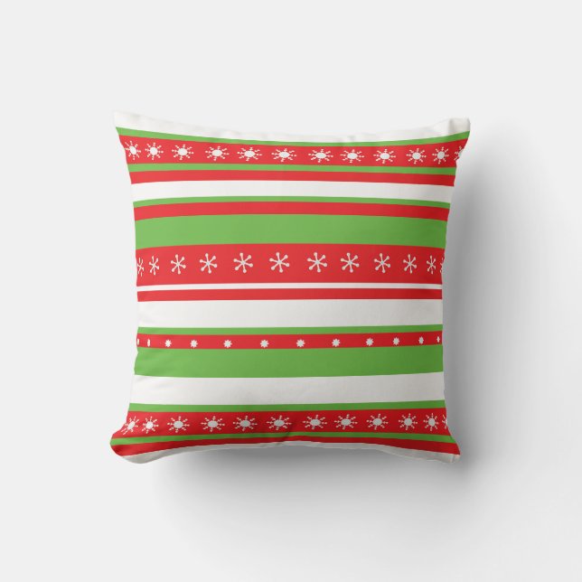 Kerst lijnen patroon gooien kussen (Voorkant)