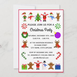 Kerst Lijst #3 Uitnodiging Kaart