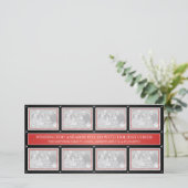 Kerst Lijst Collage Rood Zwart Feestdagenkaart (Staand voorkant)