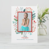 Kerst Lijst Foto Vakantie Kaart (Staand voorkant)