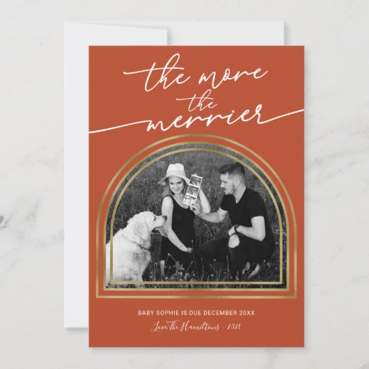 Kerst Lijst Kerstmis Zwangerschap Kennisgeving Feestdagenkaart (Voorkant)