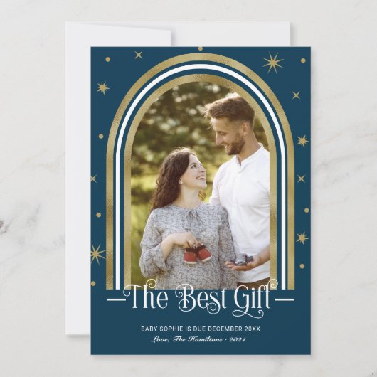 Kerst Lijst Kerstmis Zwangerschap Kennisgeving Feestdagenkaart (Voorkant)