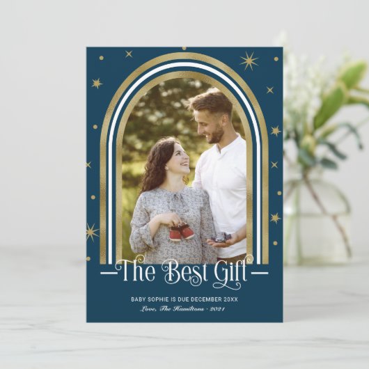 Kerst Lijst Kerstmis Zwangerschap Kennisgeving Feestdagenkaart (Staand voorkant)