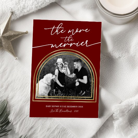 Kerst Lijst Kerstmis Zwangerschap Kennisgeving Feestdagenkaart