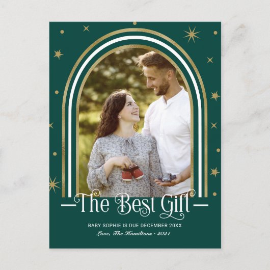 Kerst Lijst Kerstmis Zwangerschap Kennisgeving Feestdagenkaart (Voorkant)