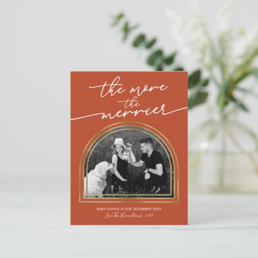 Kerst Lijst Kerstmis Zwangerschap Kennisgeving Feestdagenkaart (Staand voorkant)