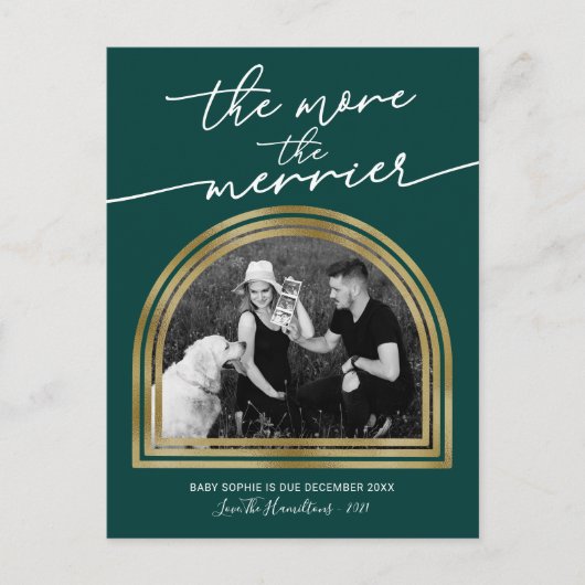 Kerst Lijst Kerstmis Zwangerschap Kennisgeving Feestdagenkaart (Voorkant)